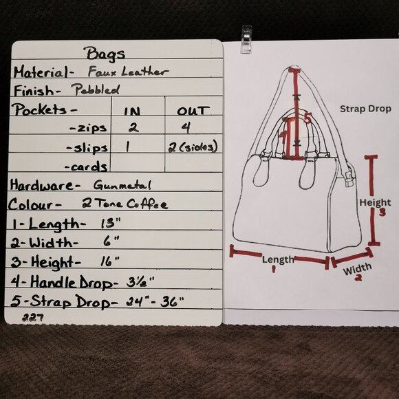 Coffee/Gunmetal Faux Leather Backpack NWOT #227 - Picture 9 of 9